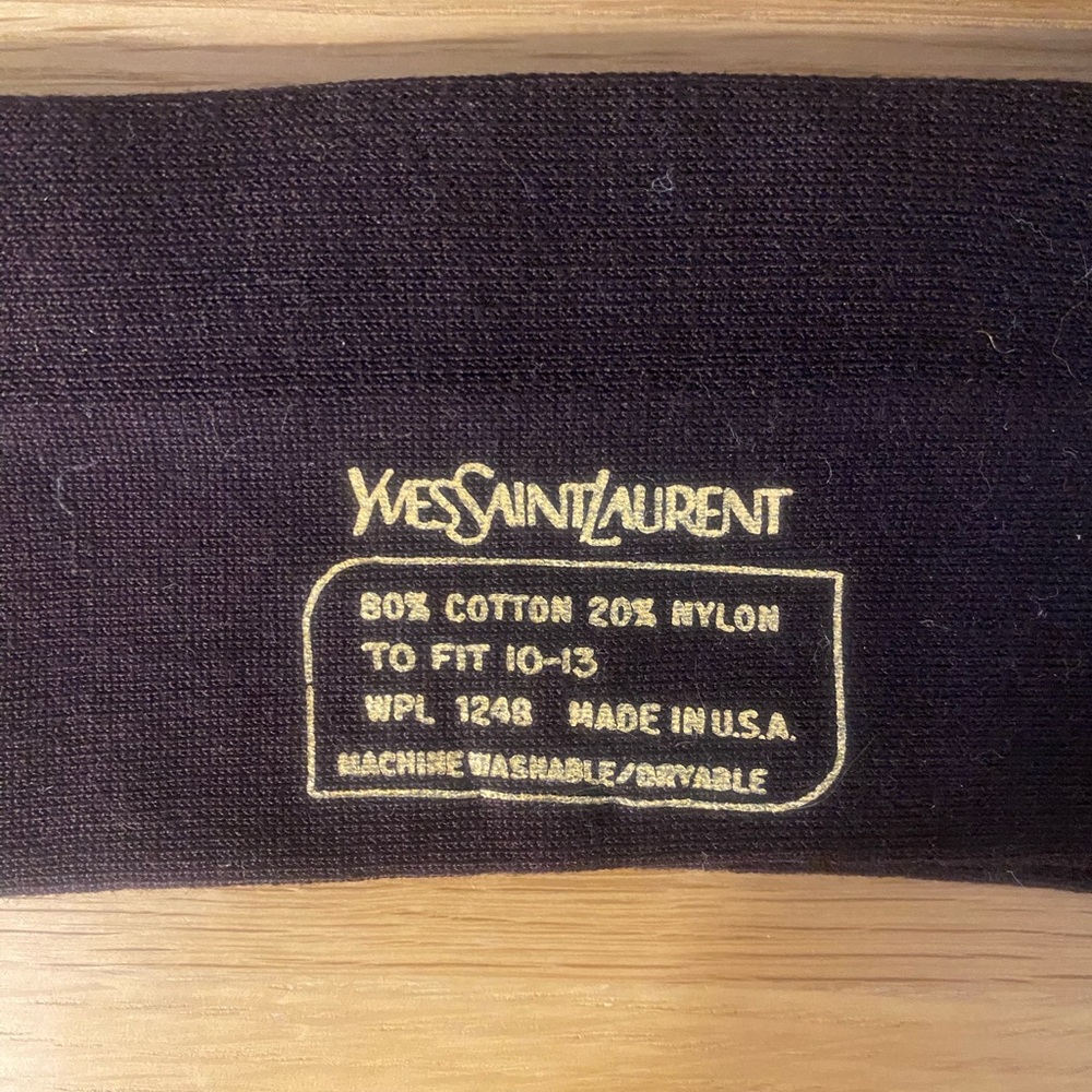 Yves Saint Laurent Men's Dark Brown Dress Socks - Picture 2 of 2
